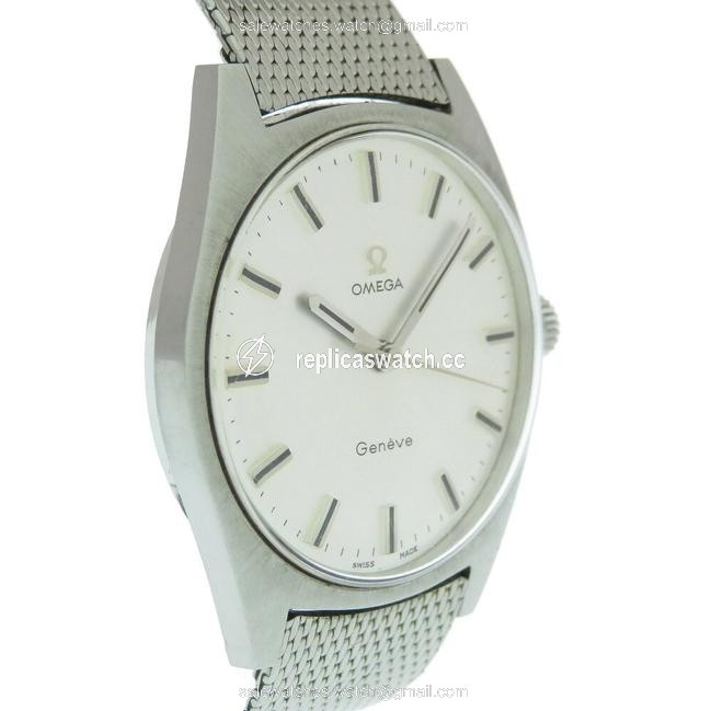 Omega Manual Winding Geneve 135.041 Vintage Stainless Steel Silver Dial Mens Watch Omega Manual Winding Geneve 135.041 Vintage Stainless Steel Silver Dial Mens Watch