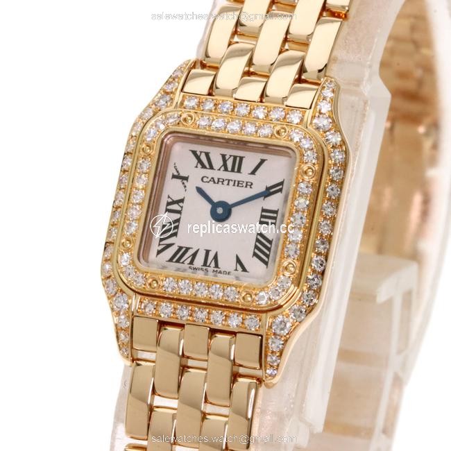 Cartier Wf3260f1 Mini Panther Bezel Diamond K18 Pink Gold Ladies Watch Cartier Wf3260f1 Mini Panther Bezel Diamond K18 Pink Gold Ladies Watch