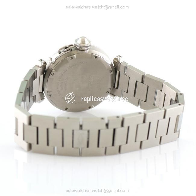 Cartier Pasha C Big Date 2475 Silver White Mens Stainless Steel Watch Cartier Pasha C Big Date 2475 Silver White Mens Stainless Steel Watch