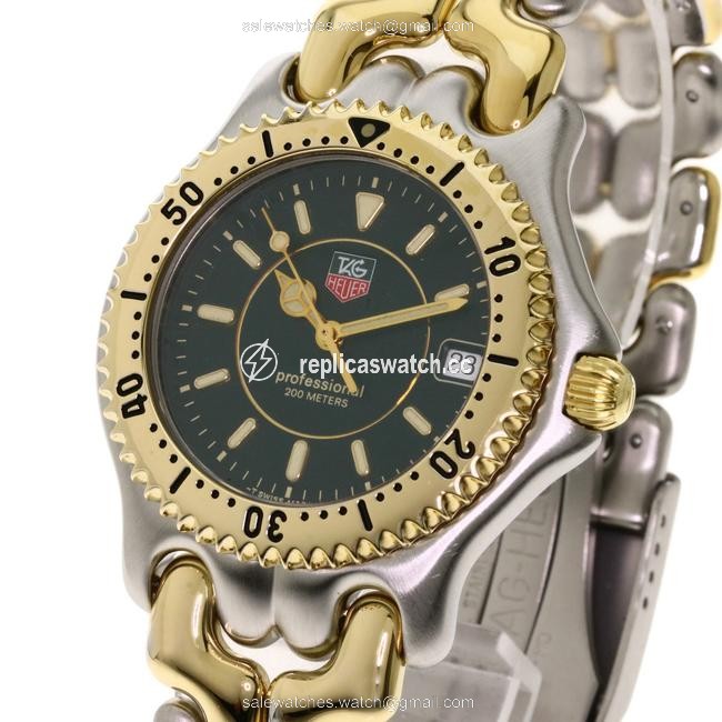 TAG Heuer Wg1126 Professional Stainless Steel Gold Plated Mens Watch TAG Heuer Wg1126 Professional Stainless Steel Gold Plated Mens Watch