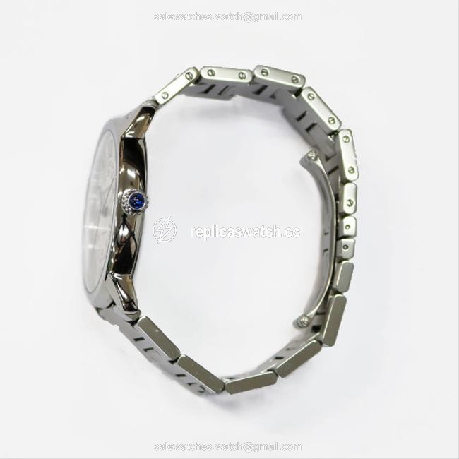 Cartier XL Ss Stainless Steel Rondo Solo White Silver W6701011 Ladies Men Watch Cartier XL Ss Stainless Steel Rondo Solo White Silver W6701011 Ladies Men Watch