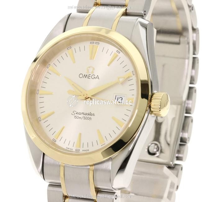 Omega 2317.3 Seamaster Aqua Terra Stainless Steel K18 Yellow Gold Men Watch Omega 2317.3 Seamaster Aqua Terra Stainless Steel K18 Yellow Gold Men Watch