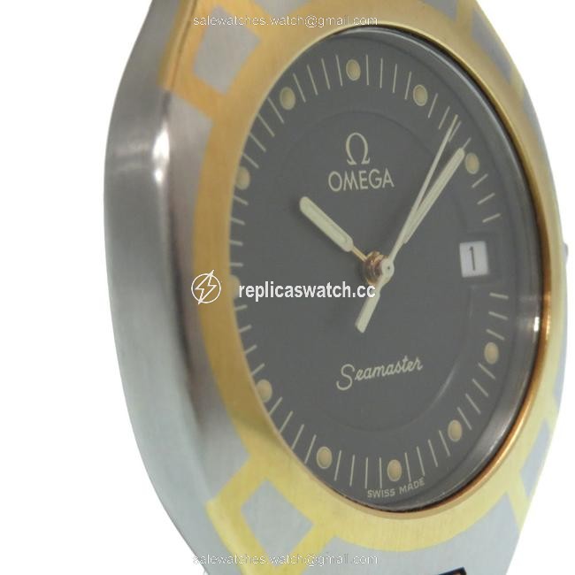 Omega Seamaster Polaris Combi Quartz K18yg Gray Dial Mens Watch Omega Seamaster Polaris Combi Quartz K18yg Gray Dial Mens Watch