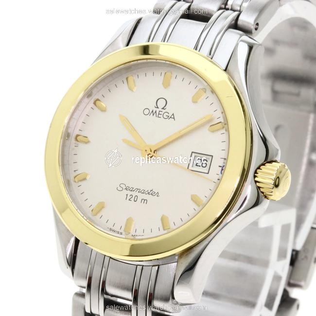 Omega Seamaster Stainless Steel K18 Yellow Gold Ladies Watch Omega Seamaster Stainless Steel K18 Yellow Gold Ladies Watch
