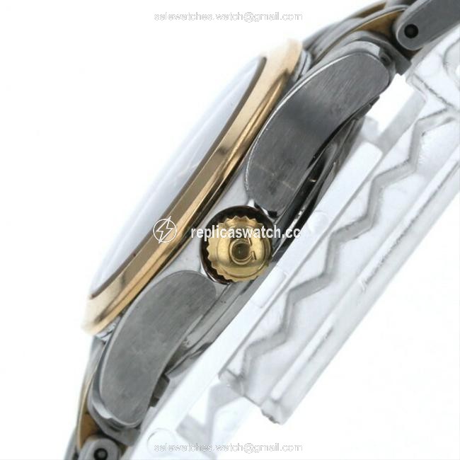 Omega Gold / Silver Seamaster Date Combination 2371.50 Quartz Black Dial Ladies Watch Omega Gold / Silver Seamaster Date Combination 2371.50 Quartz Black Dial Ladies Watch