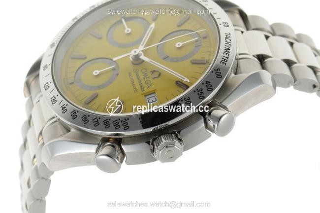 Omega Speedmaster Date Michael Schumacher 3511.12 Yellow Dial Stainless Steel Watch Omega Speedmaster Date Michael Schumacher 3511.12 Yellow Dial Stainless Steel Watch