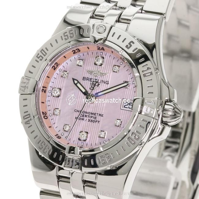 Breitling A71340 Starliner 11p Diamond Stainless Steel Ladies Watch Breitling A71340 Starliner 11p Diamond Stainless Steel Ladies Watch