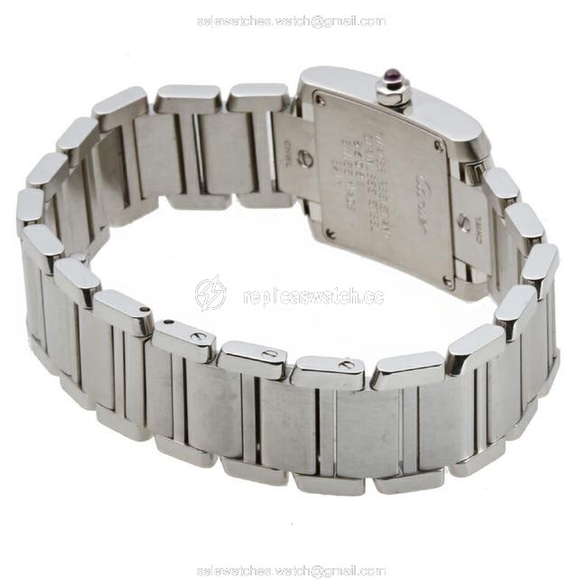 Cartier Roman Tank Francaise Ladies W51028q3 3217 Stainless Steel Pink Shell Dial Watch Cartier Roman Tank Francaise Ladies W51028q3 3217 Stainless Steel Pink Shell Dial Watch