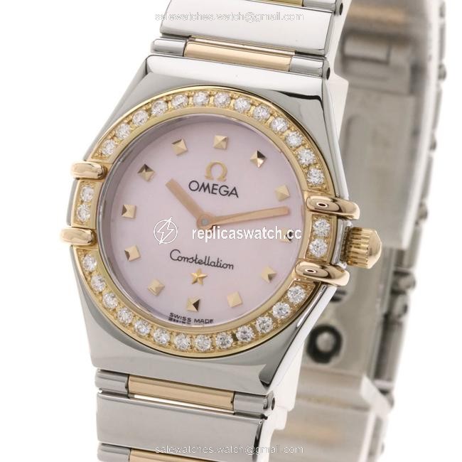 Omega 1368.73 Constellation Mini Bezel Diamond Stainless Steel Ss K18pg Ladies Watch Omega 1368.73 Constellation Mini Bezel Diamond Stainless Steel Ss K18pg Ladies Watch