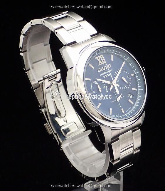 Seiko Chronograph Date Navy Dial Mens Qz Quartz Wrist 6t63-00n0 Ssb137p1 Watch Seiko Chronograph Date Navy Dial Mens Qz Quartz Wrist 6t63-00n0 Ssb137p1 Watch