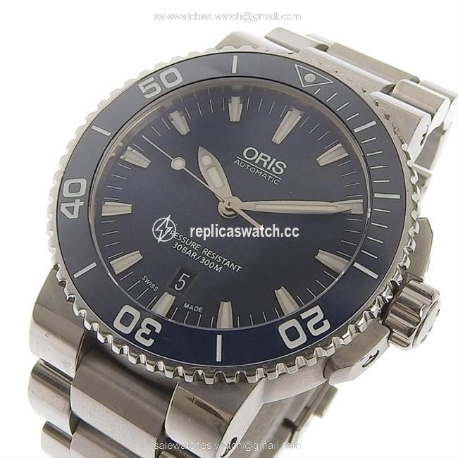 Oris Silver Genuine Aquis Date Mens 7653 Watch Oris Silver Genuine Aquis Date Mens 7653 Watch