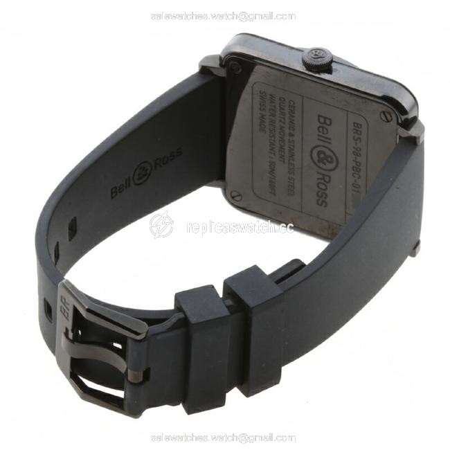 Bell & Ross Square Ladies Mens Brs-98-pbc Ceramic Black Dial Watch Bell & Ross Square Ladies Mens Brs-98-pbc Ceramic Black Dial Watch
