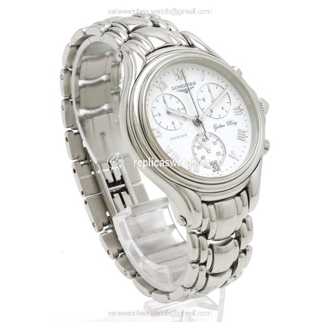 Longines Golden Wing Chronograph White Dial Mens Quartz L3.610.4 Watch Longines Golden Wing Chronograph White Dial Mens Quartz L3.610.4 Watch