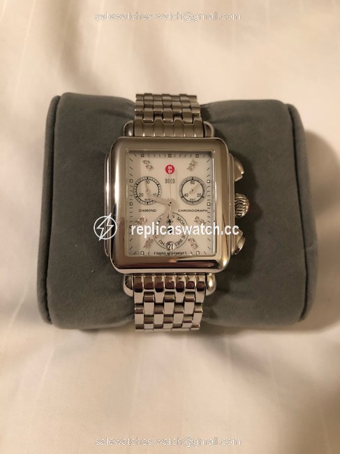 Michele Stainless Steel Deco Signature Diamond Dial - Style mw06p00a0046 Watch Michele Stainless Steel Deco Signature Diamond Dial - Style mw06p00a0046 Watch