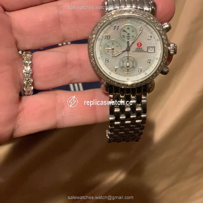 Michele Silver Stainless Steel Csx Diamond Chronograph Womens Watch Michele Silver Stainless Steel Csx Diamond Chronograph Womens Watch