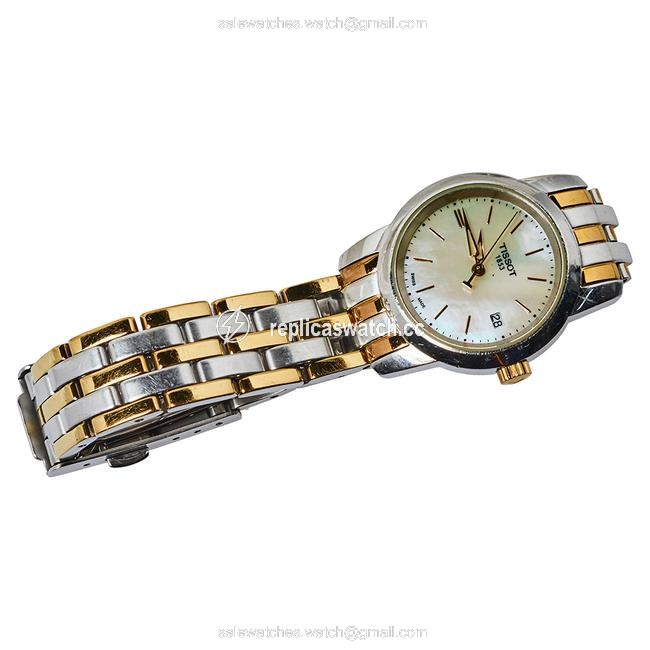 Tissot Mother Of Pearl Two Tone Stainless Steel T033210a Womens Wristwatch 28 Mm Watch Tissot Mother Of Pearl Two Tone Stainless Steel T033210a Womens Wristwatch 28 Mm Watch