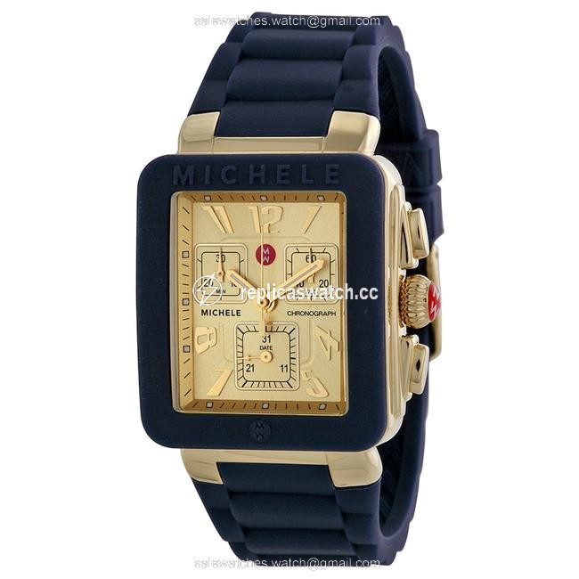 Michele Blue Jelly Park Bean Silicone Chronograph Mww06l000027 Watch Michele Blue Jelly Park Bean Silicone Chronograph Mww06l000027 Watch