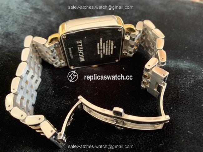 Michele Silver/Gold Deco Two-tone Diamond Bracelet Watch Michele Silver/Gold Deco Two-tone Diamond Bracelet Watch