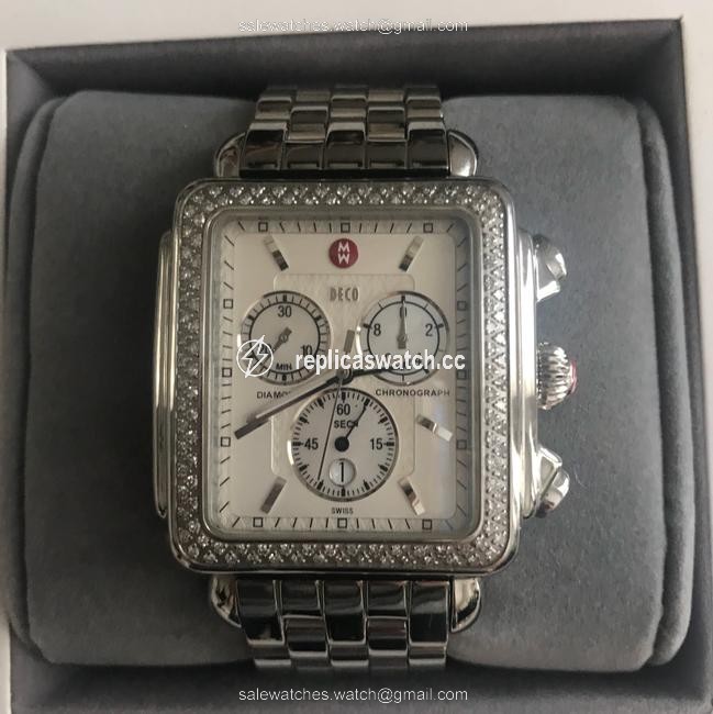 Michele Stainless Steel (Silver) XL Diamond Deco (20mm) Watch Michele Stainless Steel (Silver) XL Diamond Deco (20mm) Watch