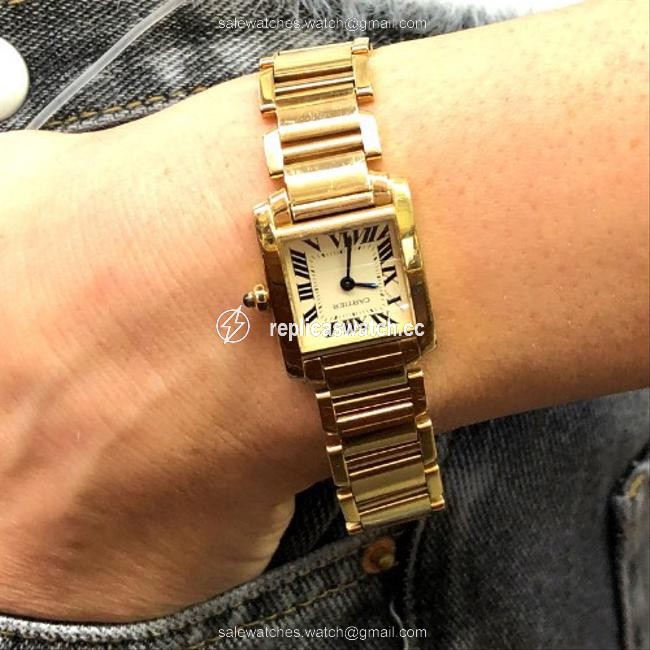 Cartier Great Condition Tank Francaise 18 Karat Yellow Gold Ladies Wrist Watch Cartier Great Condition Tank Francaise 18 Karat Yellow Gold Ladies Wrist Watch