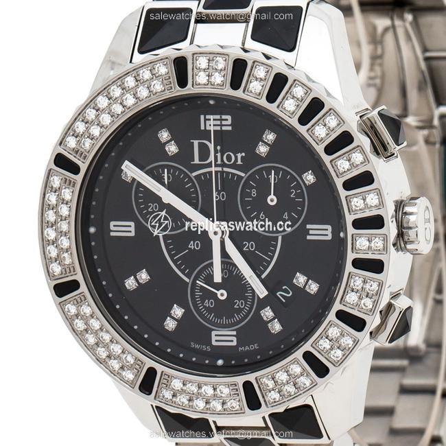 Dior Black Stainless Steel Diamonds Christal Cd11431c-v Womens Wristwatch 38 Mm Watch Dior Black Stainless Steel Diamonds Christal Cd11431c-v Womens Wristwatch 38 Mm Watch