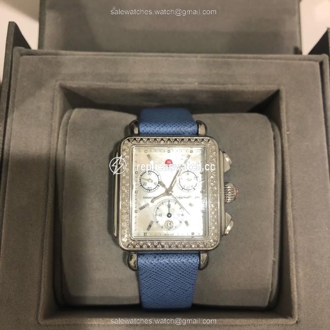 Michele Silver Deco Diamond Dial Watch Michele Silver Deco Diamond Dial Watch