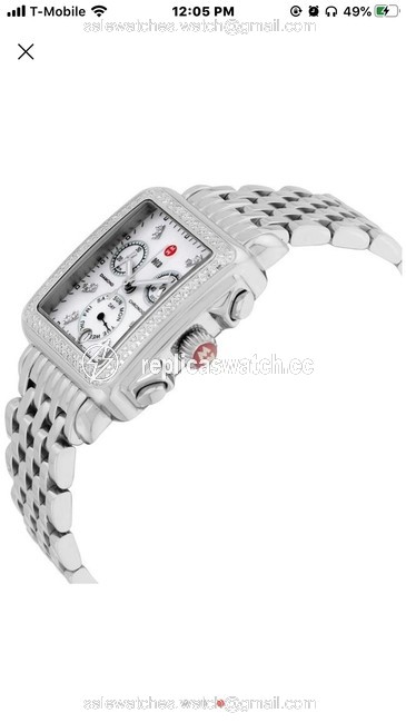 Michele Sliver Womens Mww06p000099 Deco Analog Display Swiss Quartz Watch Michele Sliver Womens Mww06p000099 Deco Analog Display Swiss Quartz Watch