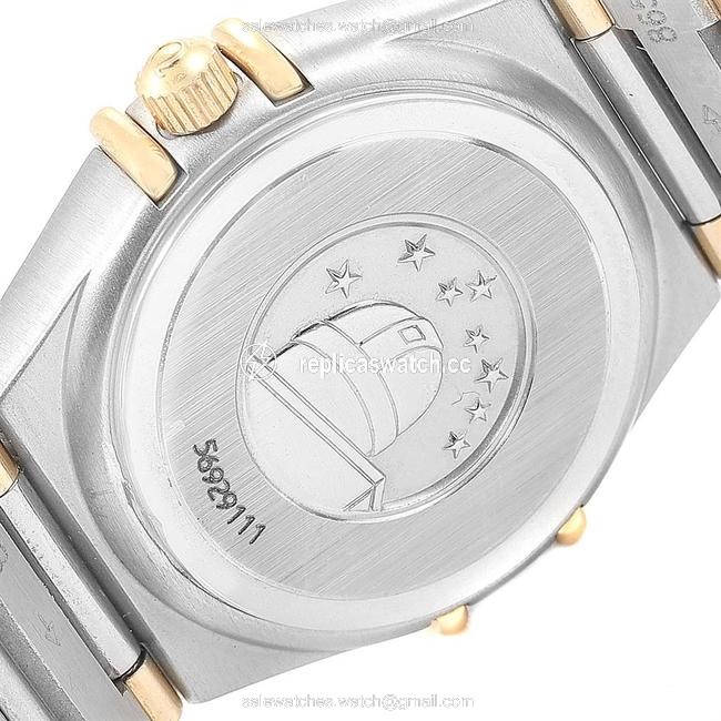 Omega Mop Diamonds Pave 18k Yellow Gold and Stainless Steel Constellation 1367.75.00 Womens Wristwatch 22.5 Mm Watch Omega Mop Diamonds Pave 18k Yellow Gold and Stainless Steel Constellation 1367.75.00 Womens Wristwatch 22.5 Mm Watch