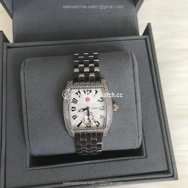 Michele Silver Nwot Urban Mini Diamond Mw02a01a2001 Watch Michele Silver Nwot Urban Mini Diamond Mw02a01a2001 Watch
