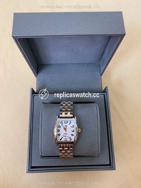 Michele Silver Gold Urban Mini Two Tones Ladies Mww02a000608 Watch Michele Silver Gold Urban Mini Two Tones Ladies Mww02a000608 Watch