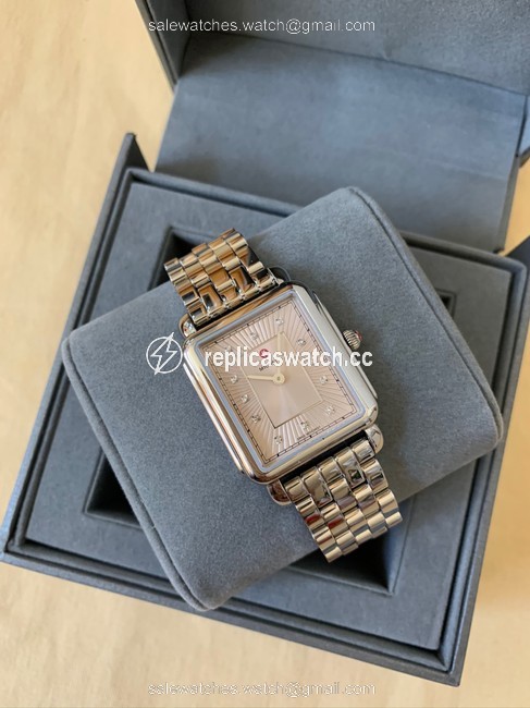 Michele Silver/ Champagne Deco Ii Diamond Bracelet Mww06x000029 Watch Michele Silver/ Champagne Deco Ii Diamond Bracelet Mww06x000029 Watch