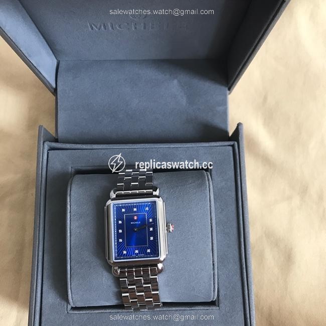 Michele Silver/ Blue Deco Ii Mop Mww06x000030 Watch Michele Silver/ Blue Deco Ii Mop Mww06x000030 Watch
