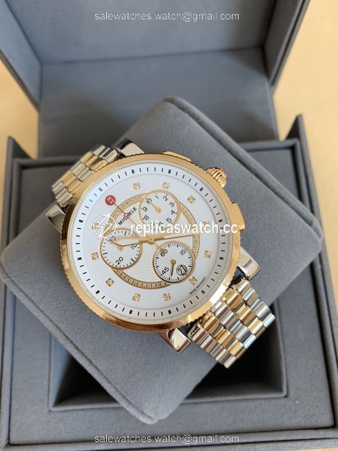 Michele Gold Silver Large Sport Sail Diamond-dial Mww01k000119 Watch Michele Gold Silver Large Sport Sail Diamond-dial Mww01k000119 Watch