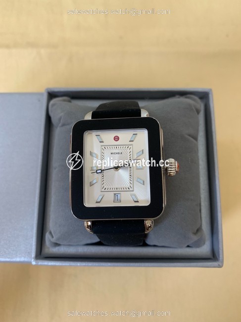 Michele Black / Silver Deco Sport and Silicone Mww06k000002 Watch Michele Black / Silver Deco Sport and Silicone Mww06k000002 Watch
