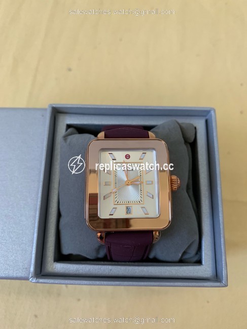 Michele Multicolor New Deco Sport Pink Gold Plum Embossed Silicone Mww06k000013 Watch Michele Multicolor New Deco Sport Pink Gold Plum Embossed Silicone Mww06k000013 Watch