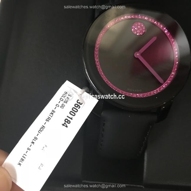 Movado Green Watercolor Bold 42 Special Edition Bcrf Pink and Black Leather 3600184 Watch Movado Green Watercolor Bold 42 Special Edition Bcrf Pink and Black Leather 3600184 Watch