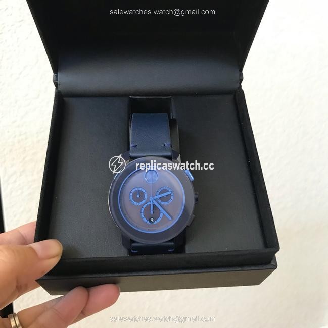 Movado Navy Blue Bold Chronograph Leather Mens 3600349 Watch Movado Navy Blue Bold Chronograph Leather Mens 3600349 Watch