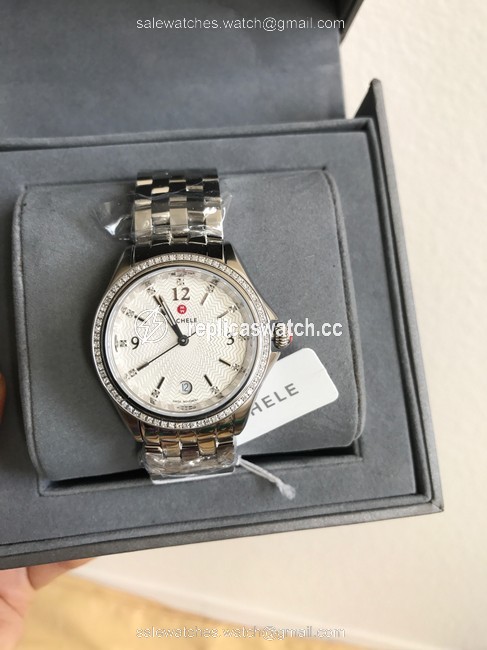 Michele Silver Belmore Diamond Diamond Dial Mww29a000005 Watch Michele Silver Belmore Diamond Diamond Dial Mww29a000005 Watch
