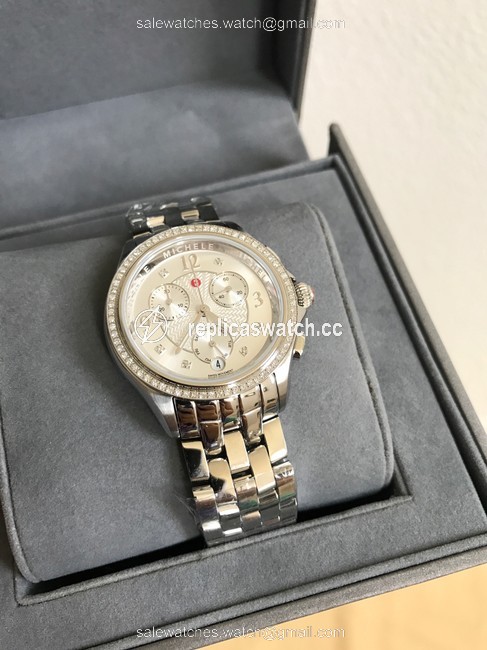 Michele Silver Belmore Chrono Diamond Diamond Dial Mww29b000001 Watch Michele Silver Belmore Chrono Diamond Diamond Dial Mww29b000001 Watch