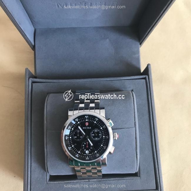 Michele Silver/ Black Sport Sail Dial Mww01c000022 Watch Michele Silver/ Black Sport Sail Dial Mww01c000022 Watch