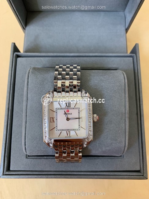 Michele Silver Milou Diamond Dial Bracelet Mww15a000092 Watch Michele Silver Milou Diamond Dial Bracelet Mww15a000092 Watch