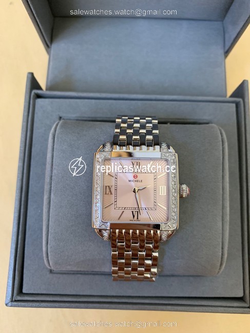 Michele Silver/ Pink Milou Diamond Blush Dial Bracelet Mww15a000095 Watch Michele Silver/ Pink Milou Diamond Blush Dial Bracelet Mww15a000095 Watch