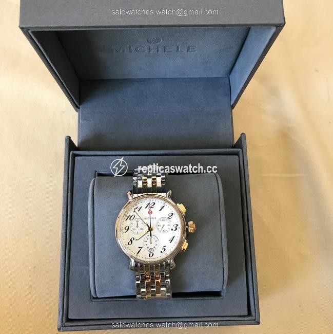 Michele Gold / Silver Fluette White Dial Two-tone Mww24a000007 Watch Michele Gold / Silver Fluette White Dial Two-tone Mww24a000007 Watch