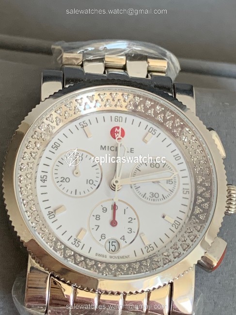 Michele Silver Diamonds Sport Sail Ladies Mww01c000003 Watch Michele Silver Diamonds Sport Sail Ladies Mww01c000003 Watch