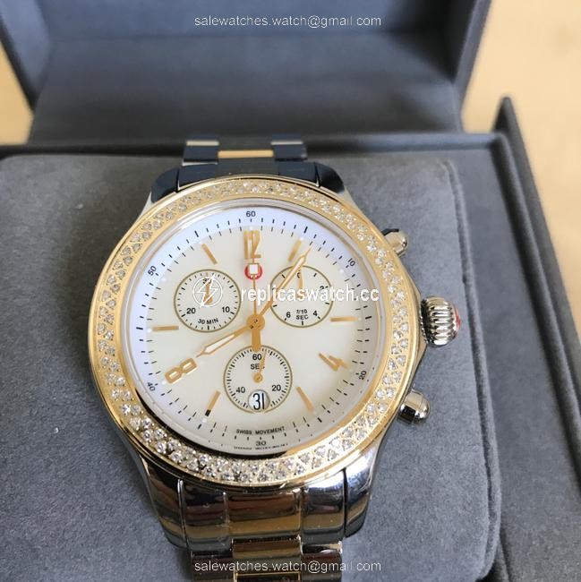 Michele Gold/ Silver Jetway 2 Tones Mop Mww17a000033 Watch Michele Gold/ Silver Jetway 2 Tones Mop Mww17a000033 Watch