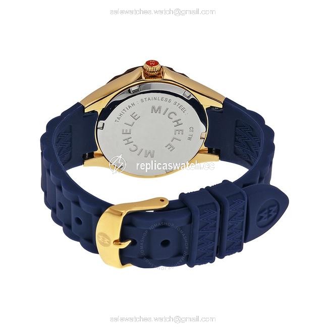Michele Navy / Gold Jelly Bean Petite Mww12p000004 Watch Michele Navy / Gold Jelly Bean Petite Mww12p000004 Watch