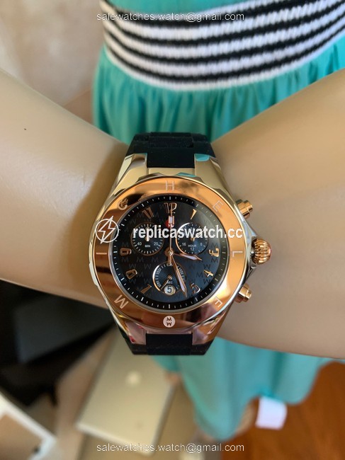 Michele Black- Pinkgold/Silver Jellybean Two-tone 18k Mww12f000099 Watch Michele Black- Pinkgold/Silver Jellybean Two-tone 18k Mww12f000099 Watch