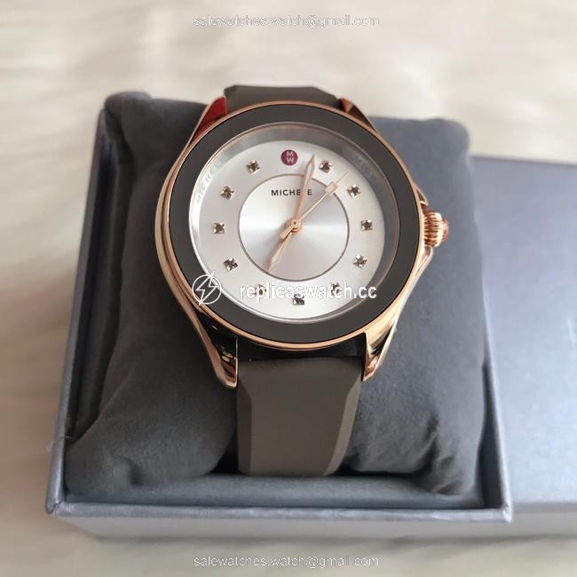 Michele Rose-gold/ Taupe " Interchangeable Strap" Cape Topaz Mww27a000014 Watch Michele Rose-gold/ Taupe " Interchangeable Strap" Cape Topaz Mww27a000014 Watch