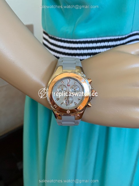 Michele Grey- Rosegold/Silver Jellybean Two-tone 18k Pink Gold Mww12f000098 Watch Michele Grey- Rosegold/Silver Jellybean Two-tone 18k Pink Gold Mww12f000098 Watch