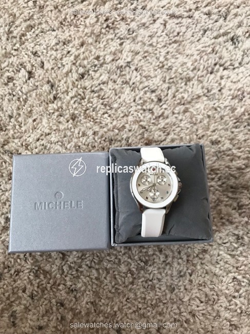 Michele Silver/ White Cape Chrono Tone Mww27c000001 Watch Michele Silver/ White Cape Chrono Tone Mww27c000001 Watch